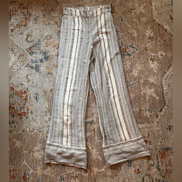 Express Gray Striped Pants - Picture 1 of 6